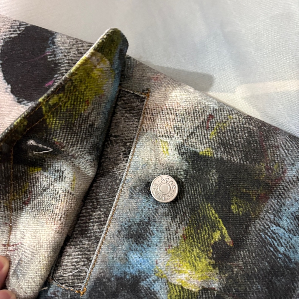 Acne Studios Splatter Print Denim Jacket - Picture 4 of 8